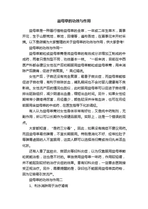 益母草的功效与作用