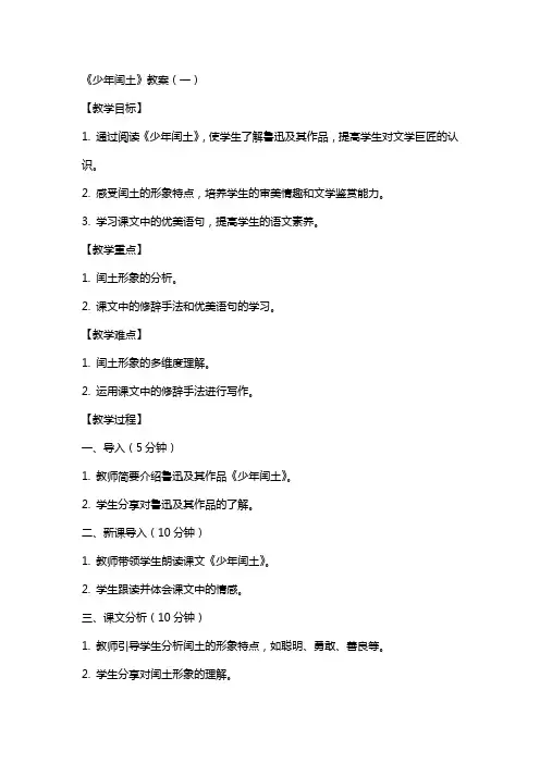 《少年闰土教案》