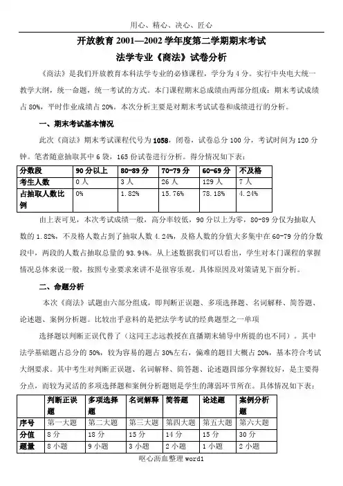 02学年度第二学期期末考试