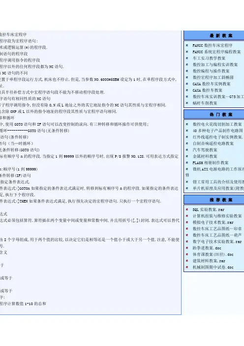 FANUC数控车床宏程序