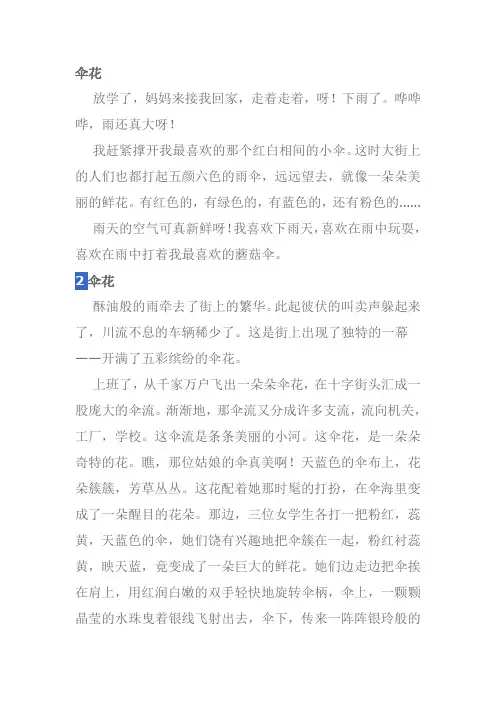 关于伞花的作文