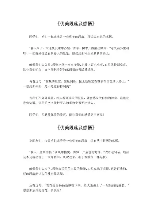 优美段落及感悟