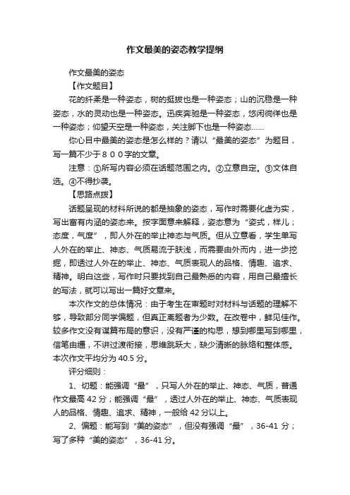作文最美的姿态教学提纲