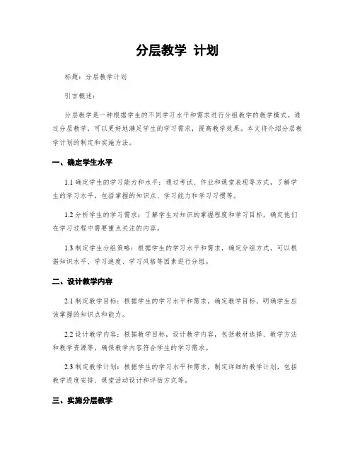 分层教学 计划