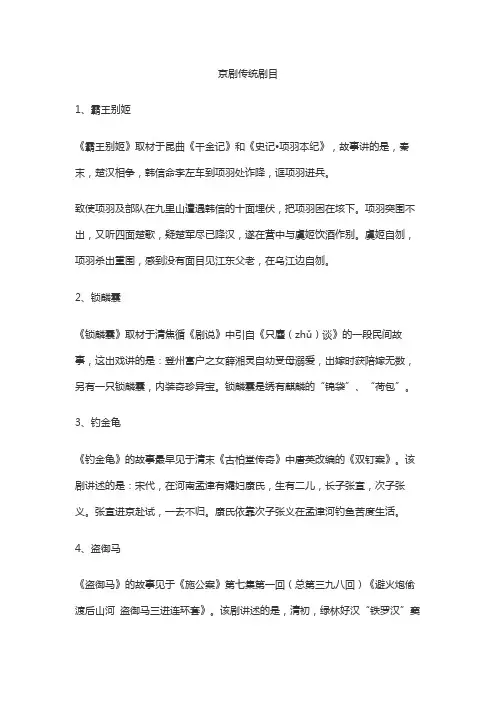 京剧传统剧目
