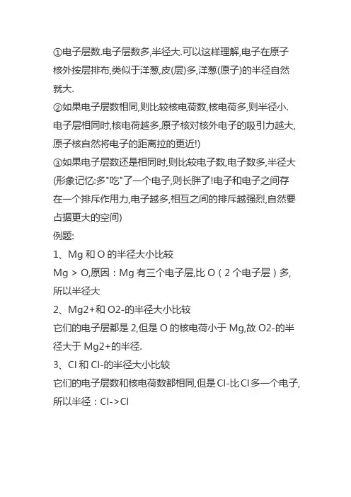 离子半径比大小
