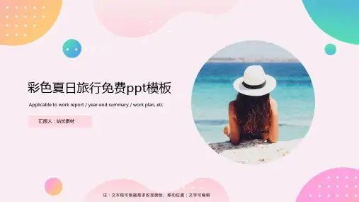 彩色夏日旅行ppt模板
