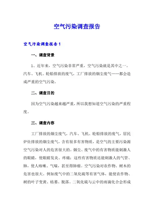 空气污染调查报告