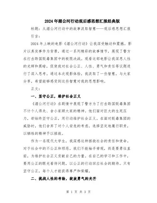 2024年湄公河行动观后感思想汇报经典版