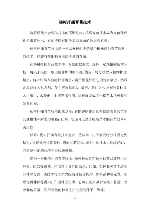 杨树扦插育苗技术