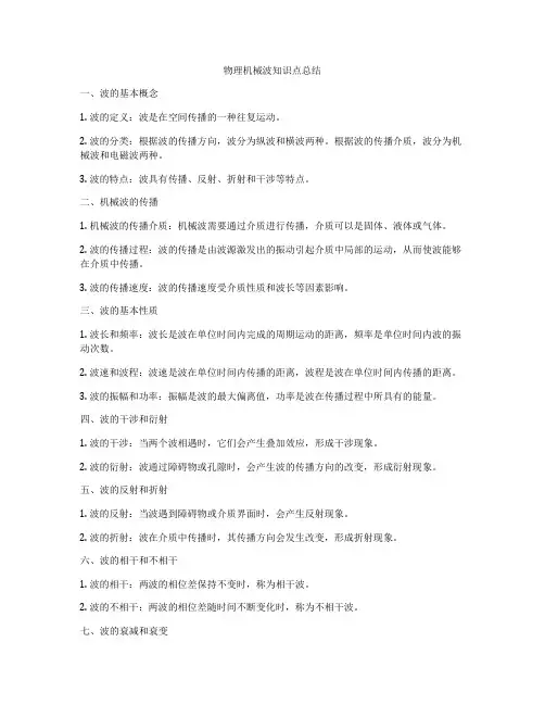 物理机械波知识点总结