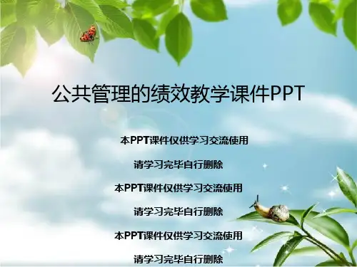 公共管理的绩效教学课件PPT
