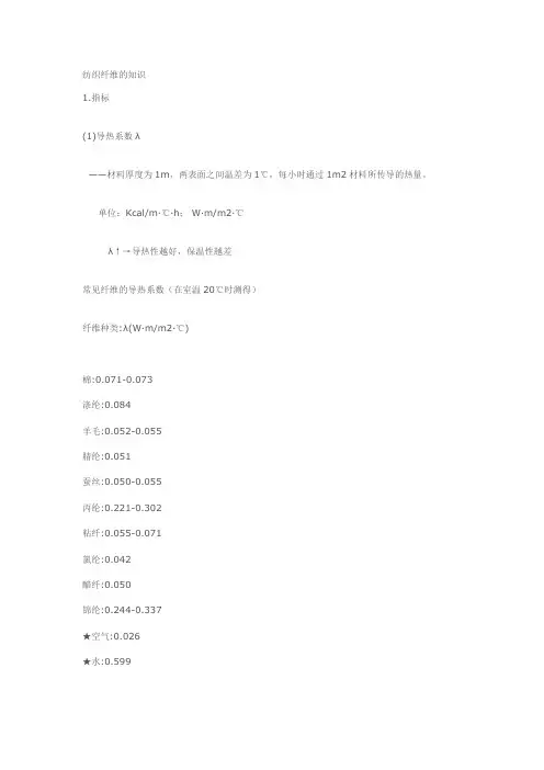 纺织纤维知识