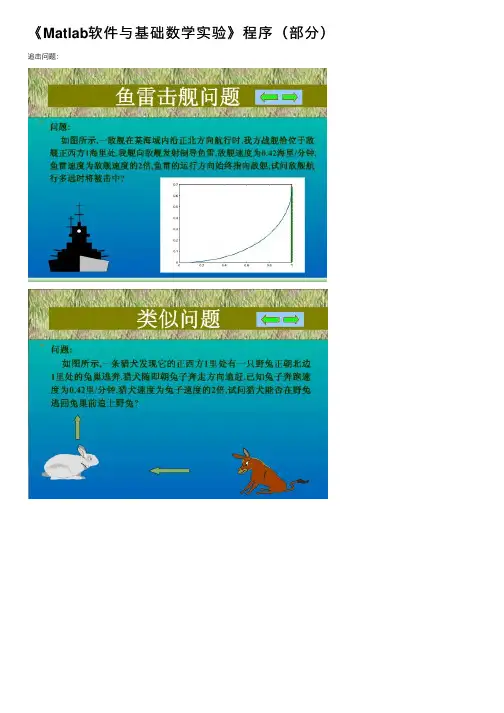 《Matlab软件与基础数学实验》程序（部分）