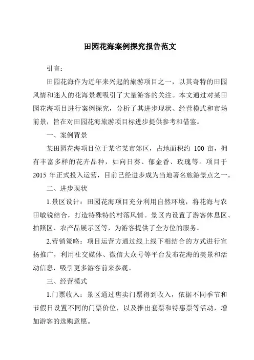 田园花海案例研究报告范文