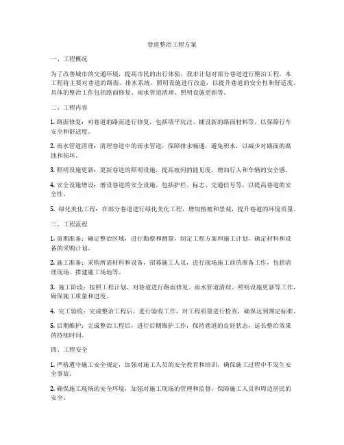 巷道整治工程方案