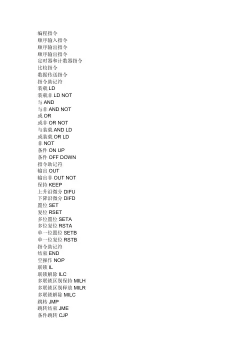 欧姆龙(omron)PLC指令