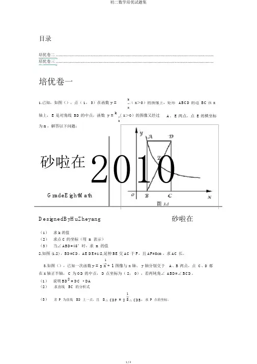 初二数学培优试题集