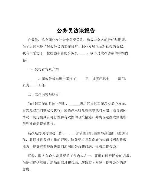 公务员访谈报告
