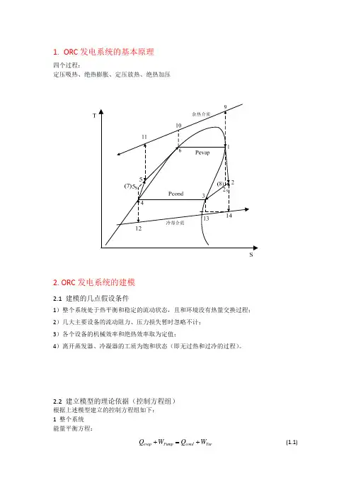 ORC 各个设备的选型