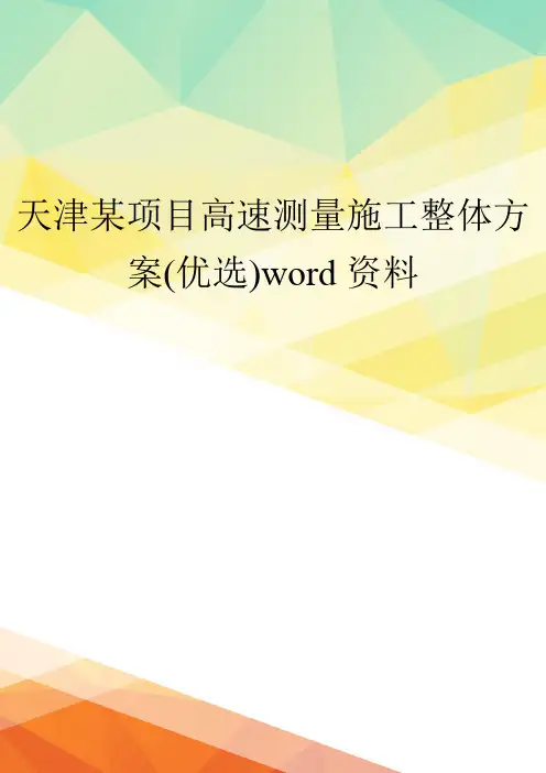 天津某项目高速测量施工整体方案(优选)word资料
