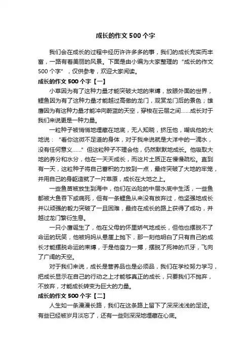 成长的作文500个字