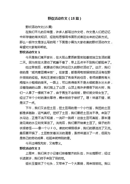 野炊活动作文（15篇）