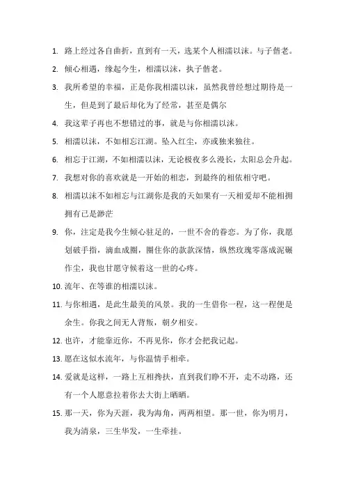 爱情的句子相守以沫