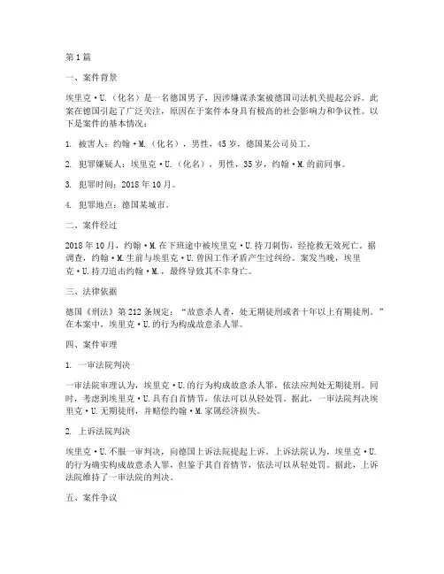 德国谋杀法律案例(3篇)