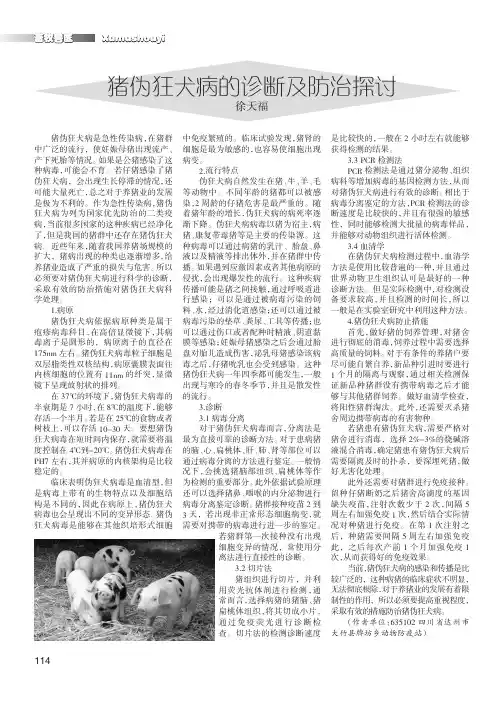 猪伪狂犬病的诊断及防治探讨