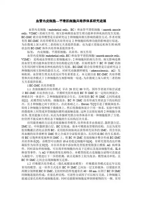 血管内皮细胞—平滑肌细胞共培养体系研究进展