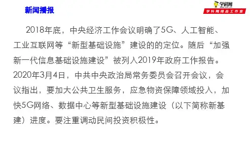 专题三： 新基建-高考政治考前预测时政热点解读