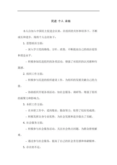 民进 个人 总结