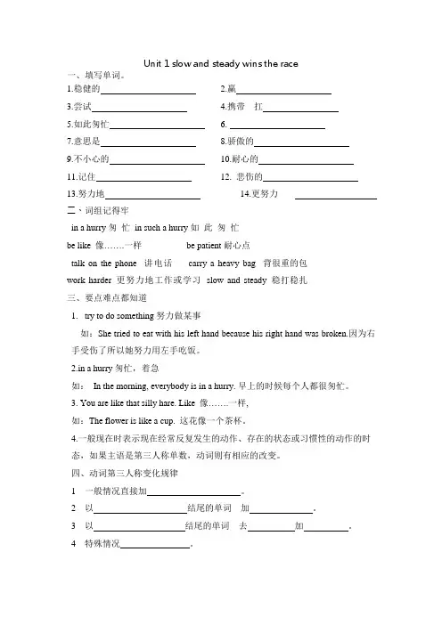 (完整版)广州版小学英语6年级下册unit1知识点总结(可编辑修改word版)