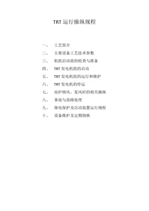 TRT运行操作规程
