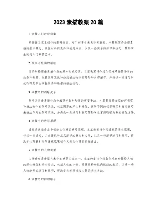 2023素描教案20篇