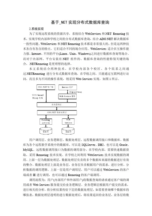 计算机毕业设计_基于_NET实现分布式数据库查询