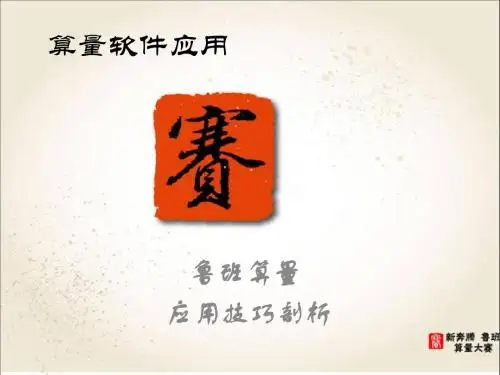 算量软件应用技巧