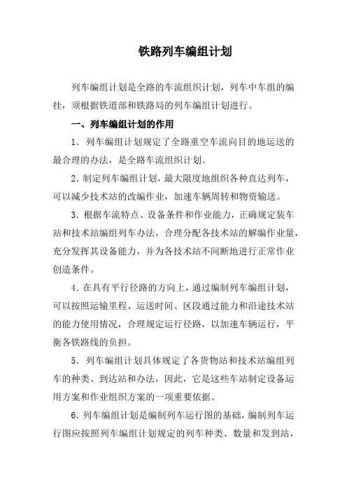铁路列车编组计划