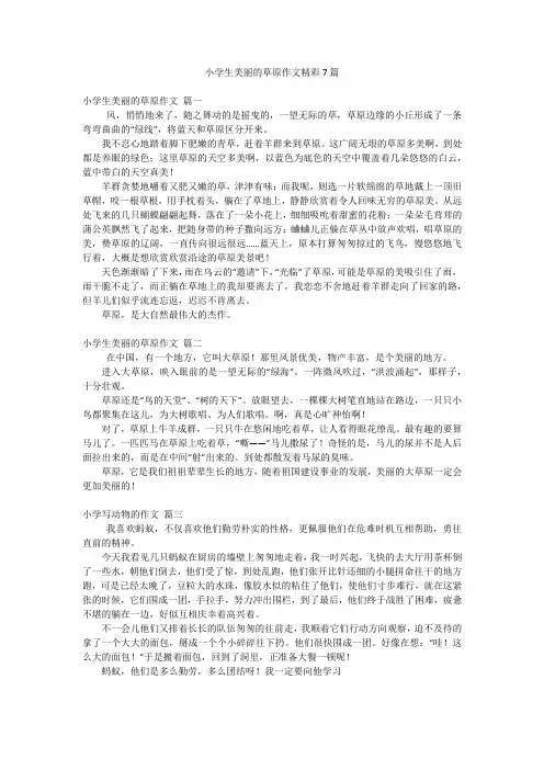 小学生美丽的草原作文精彩7篇