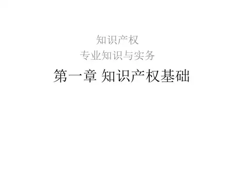 知识产权专业知识与实务第一章知识产权基础