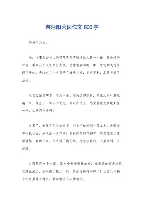 游沔阳公园作文800字