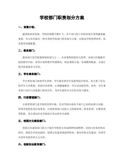 学校部门职责划分方案