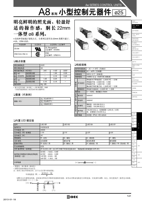 日本idec和泉AL8M-M11R系列照明按钮开关