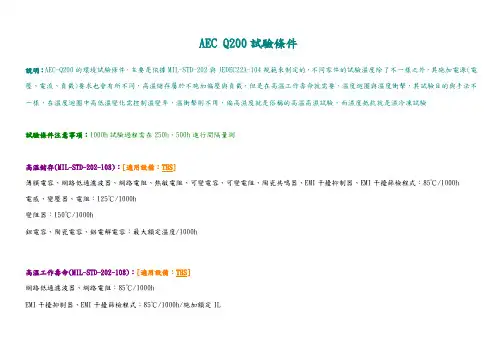 AEC Q200试验条件