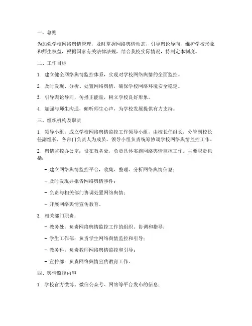 学校舆情监控管理制度