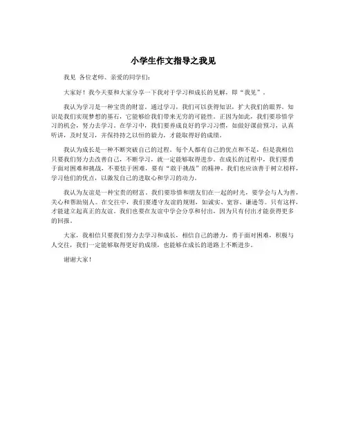 小学生作文指导之我见