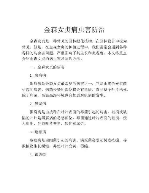 金森女贞病虫害防治