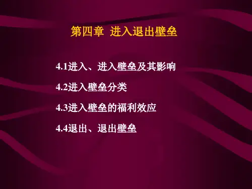 第四章 进入退出壁垒