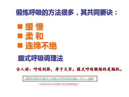 彭鑫博士谈腹式呼吸